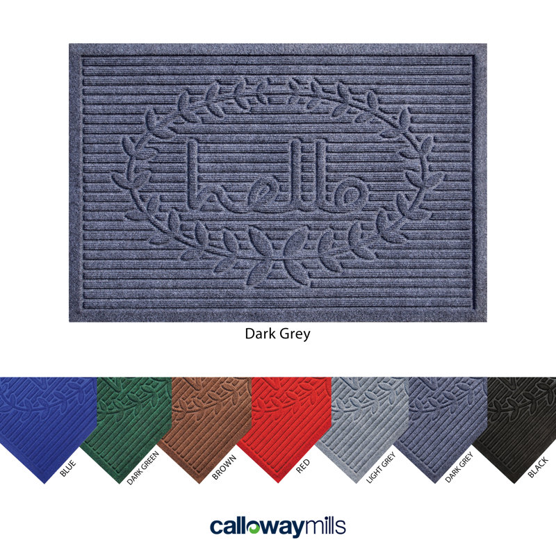 Tapis d'entrée / extérieur Barreto, Rectangle 3 pi x 5 pi, Gris foncé