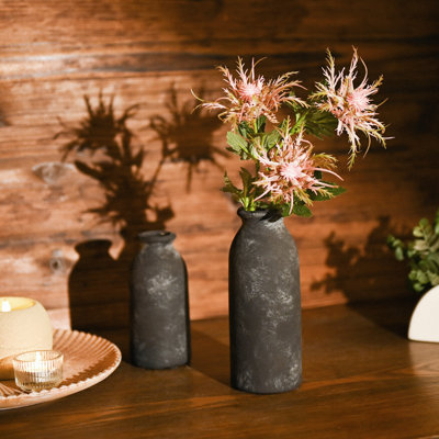 6.1-7.9 Inch 2 Pcs Rustic Ceramic Vase Set