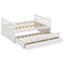 Lit de jour double avec lit gigogne simple et 3 tiroirs de rangement, lit capitaine en bois, lit plateforme en bois-1827738530