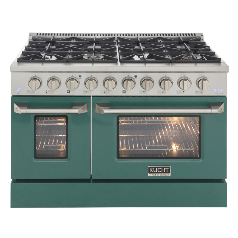 Kucht 48'' W Dual Fuel Range, Green, Liquid Propane