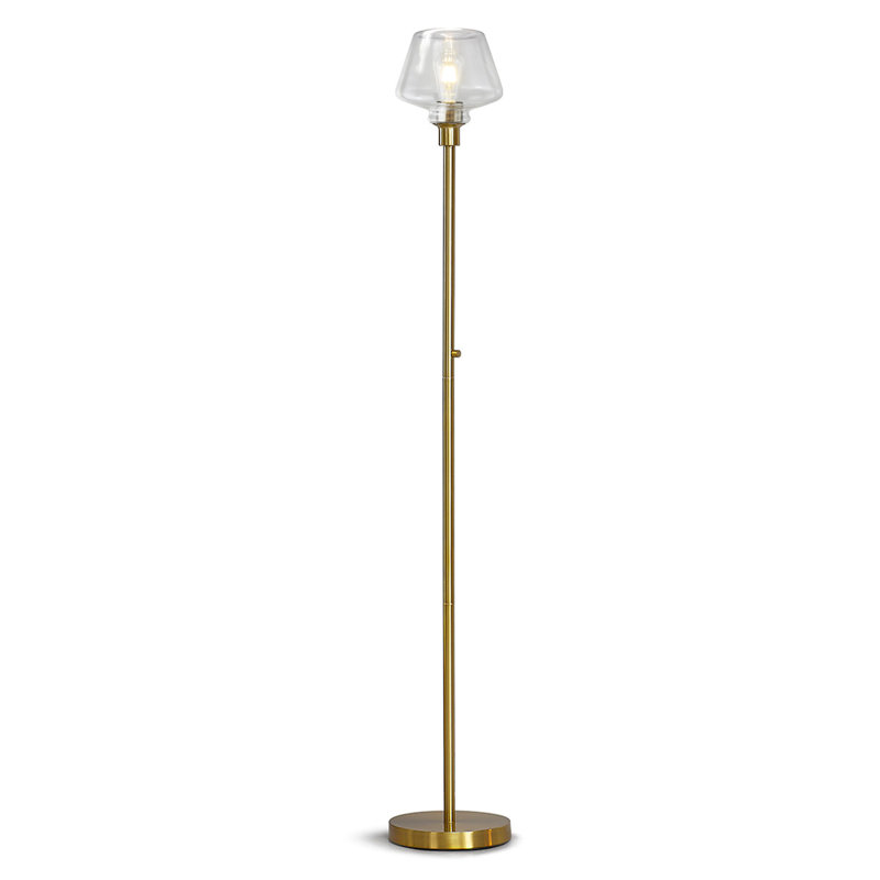 Ericdaniel 71'' Torchiere Floor Lamp, Brushed Brass, Clear