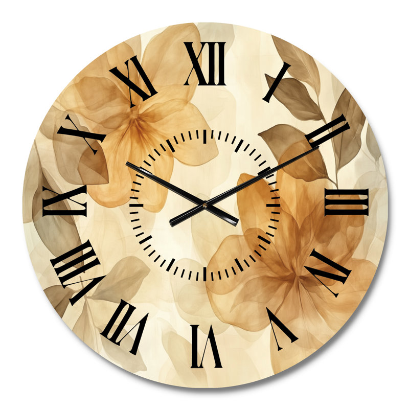 Horloge murale Caramel Botanical Fade II, Médium