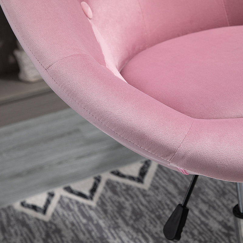 Chaise longue pivotante rembourrée Danaira, Tissu rose