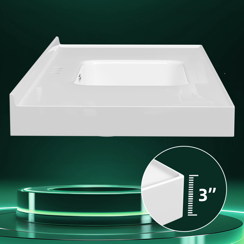 Comptoir de meuble-lavabo simple 49 "à surface solide avec comptoir de salle de bain blanc avec lavabo