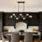 Faustena 12 - Light Dimmable Bubble Glass Sputnik Modern Linear Chandelier-755980356
