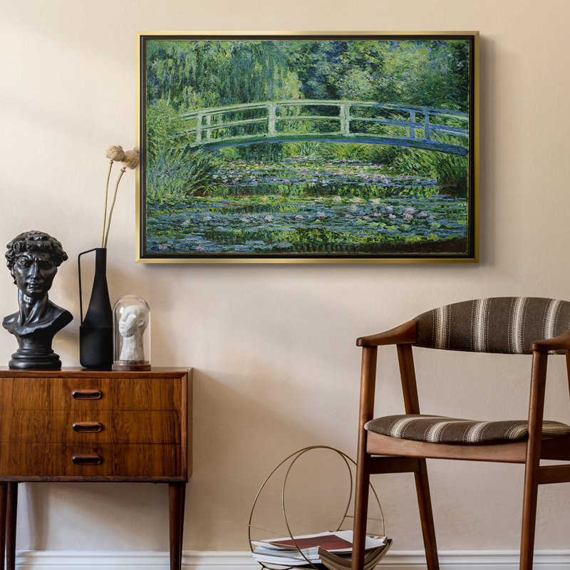 Paysage rétro - CI, H 25 po x l 37 po x P 2 po, Toile avec cadre flottant or