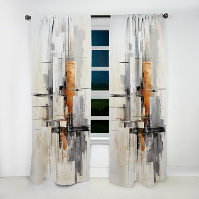 Khamarion Minimalist Montage IV - Abstract Collages Curtain - Velvet Room Darkening - 1 Panel