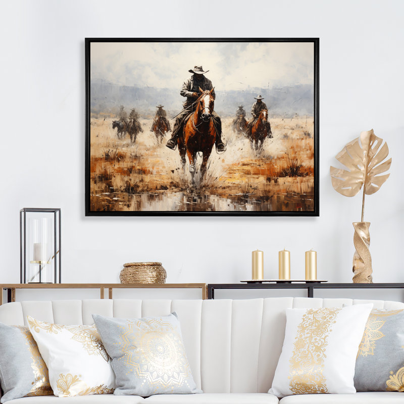 Western Dust and Grit II - Western, reproduction d'art encadrée, Cadre flottant noir, H 34 po x l 44 po x P 1,5 po