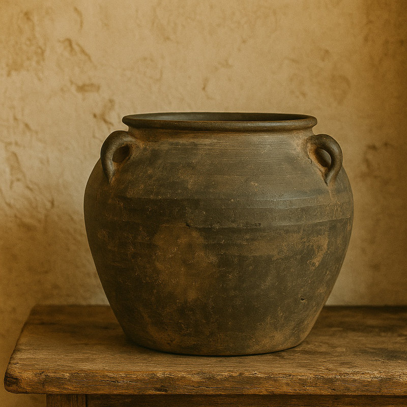 Vase de plancher en céramique Edmeston, H 10,63 po x l 14,17 po x P 14,17 po