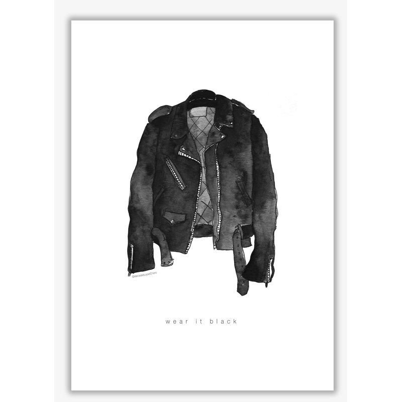 Wear It Black Leather Jacket - Print, No Frame, 59.4 cm H x 42 cm W x 1 cm D