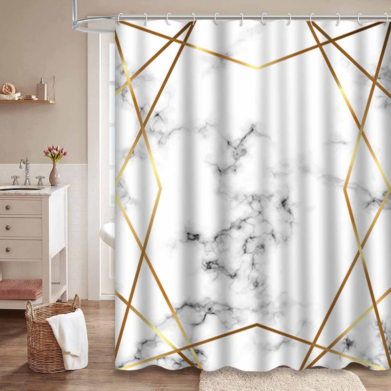 Rideau de douche Marble Lines, L 72 po x l 78 po
