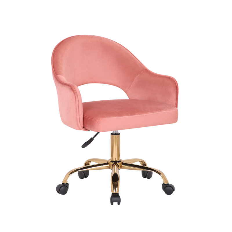 Velvet Office Chair, Rose