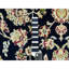 Tapis bleu foncé Nain à motif floral 250 KPSI 7 pi 9 po x 9 pi 9 po N1