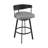 Ahzhane Modern Swivel Counter or Bar Height Barstool with Arms and Open Low Back in Iron with Wood and Faux Leather-1668952781-1668952780