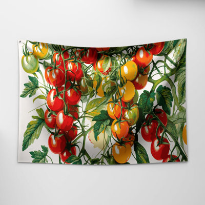 Tapisserie murale légumes cerise tomate