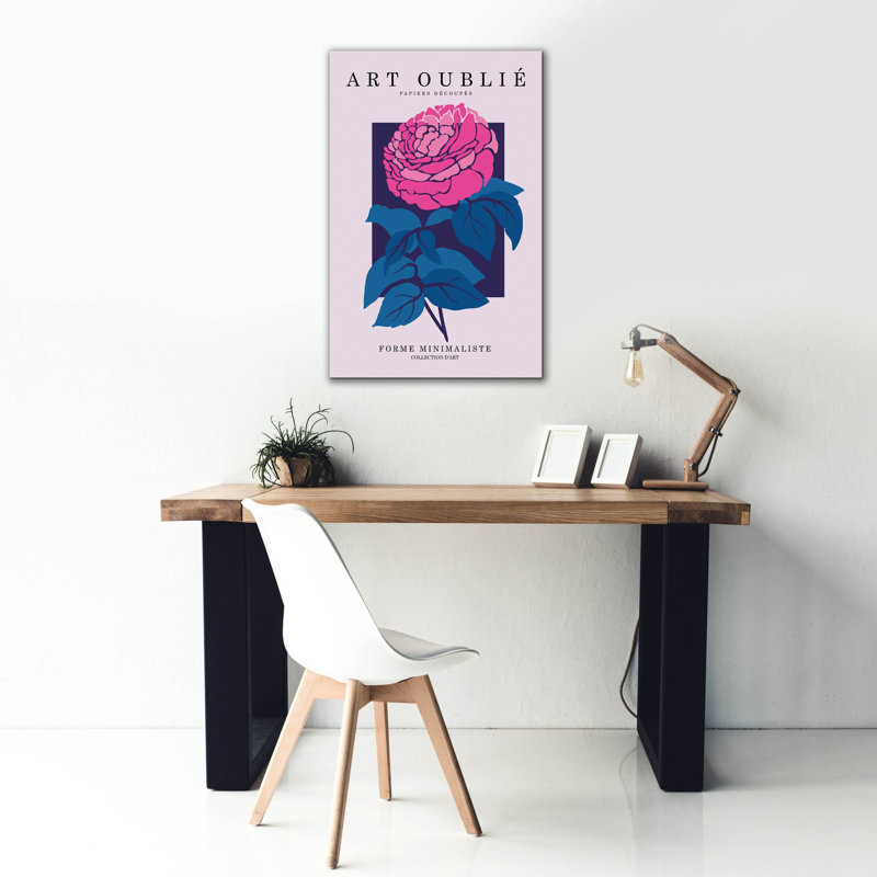 Art mural en toile Trinx «Fuchsia Peony» par Design Fabrikken, 26 po x 40 po, H 40 po x l 26 po x P 1,5 po