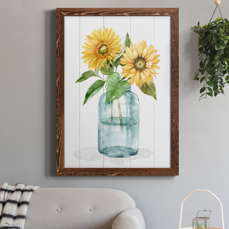 Sunny Day I - cadre photo, impression sur toile, H 20 po x l 17 po x P 1 po, Toile avec cadre érable