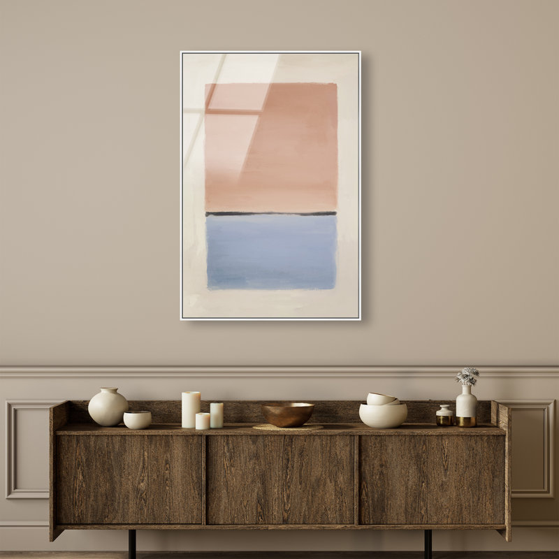 Peach Sky Print by Oliver Gal, 31"H x 46"W, White Floater Frame