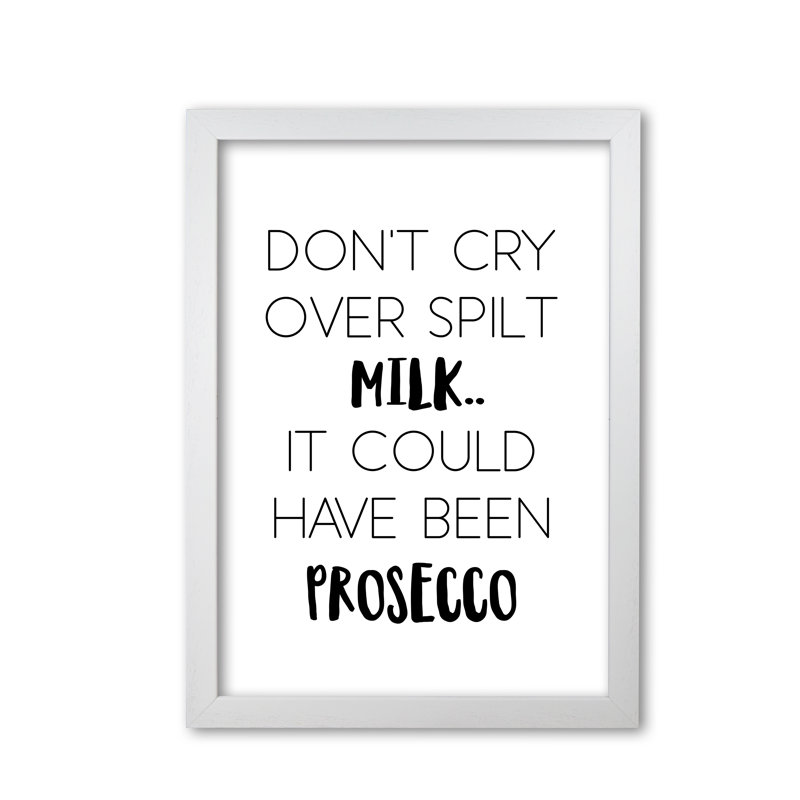 Spilt Milk 1 Piece Wall Art, 30 cm H x 21 cm W x 5 cm D, White Grain Frame