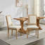 Ensemble de 2 chaises de salle à manger de style français avec dossier carré et cadre en bois massif sculpté de style français-129705234