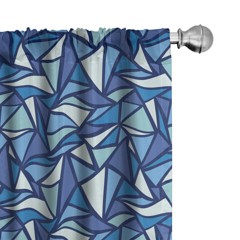 Geometric Semi-Sheer Rod Pocket Sliding Panel, 28" x 84"