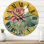 Impression rétro de lotus rose - horloge murale traditionnelle