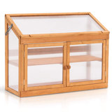 35.4" W x 14.6" D 2-Tier Wooden Cold Frame Garden Greenhouse