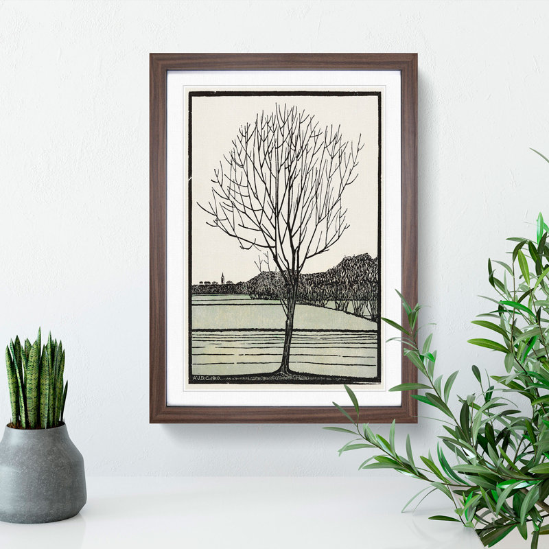Bald Tree by Julie De Graag - Picture Frame Painting, Walnut Framed, 65cm H x 48cm W x 2cm D