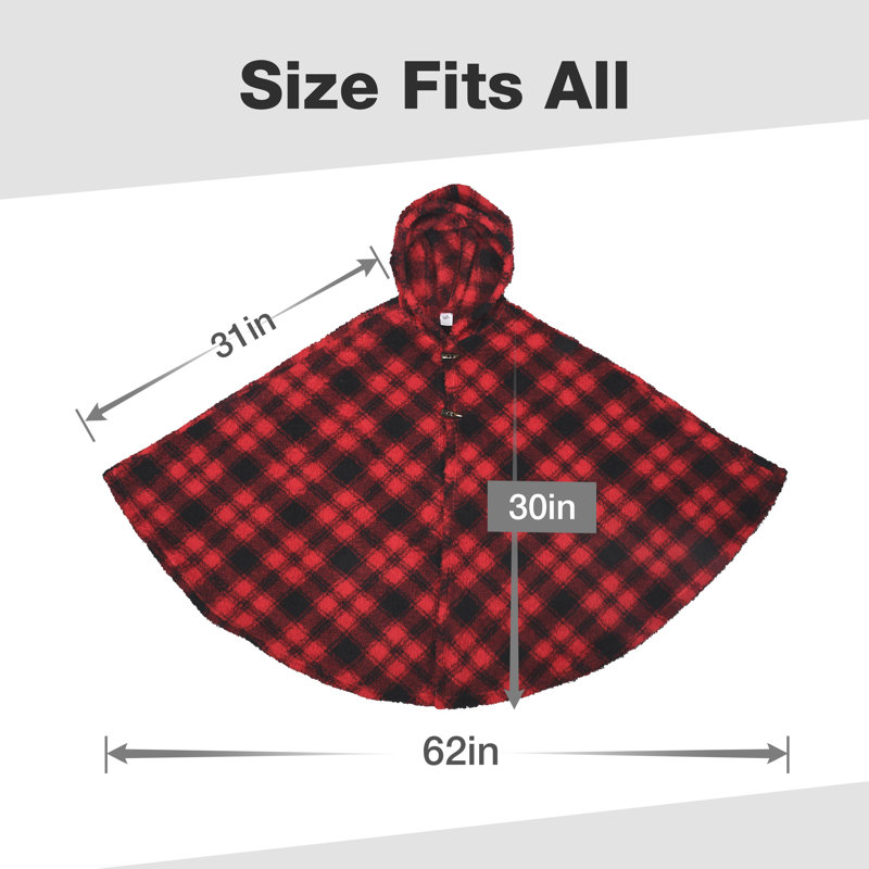 Couverture Catalon Wearable, Cape Poncho, Rouge