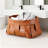 Orange-Brown, Small, Handwoven Leather Storage Basket For Clothes, Toys, Linens And Fabrics, Multi-Functional Designer Organizer For Stylish Home Decor-670828348