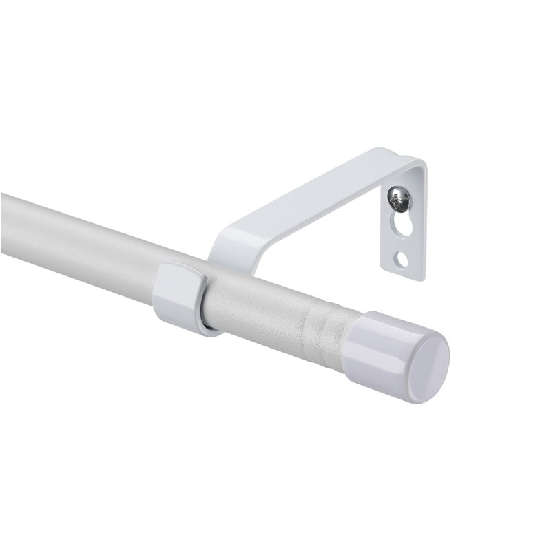 Curtain Poles For Eyelet Curtains, 16Mm Voile Curtain Pole 76-117Cm, White