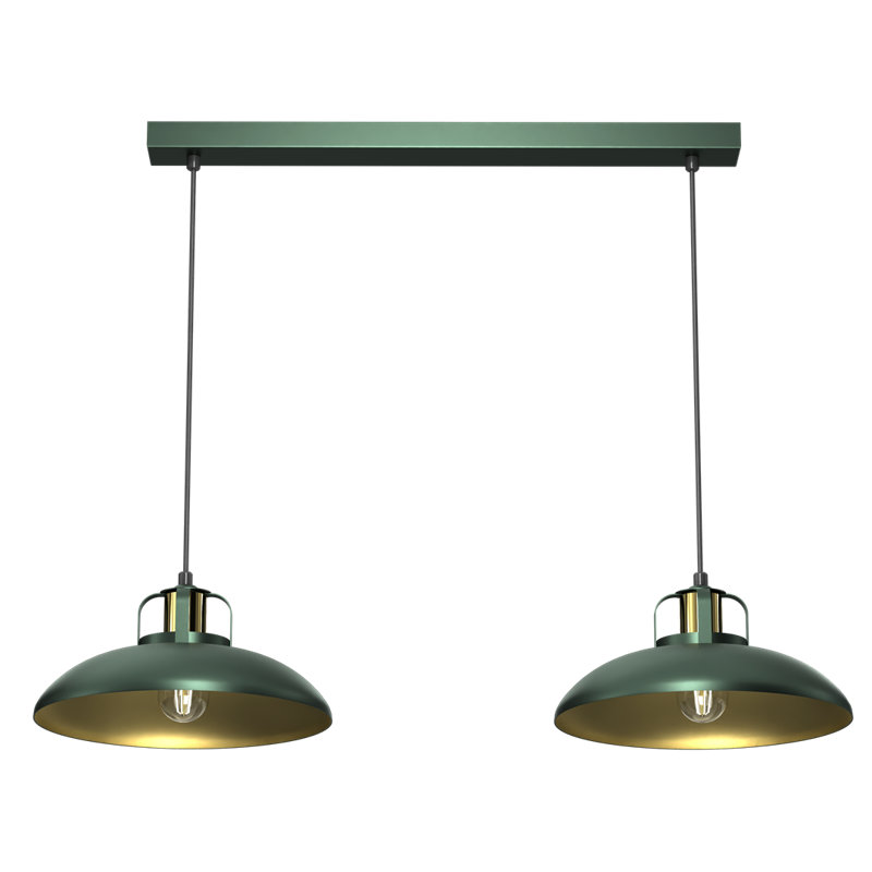 Felix 2 - Light Dome;Shaded;Cluster Pendant, Green/Gold