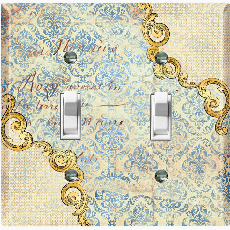 Patterned 2 - Gang Toggle Light Switch Standard Wall Plate