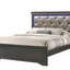 Lit moderne moderne à DEL avec cadre en bois durable et tête de lit capitonnée gris luxueux, parfait pour les chambres contemporaines-1628524360