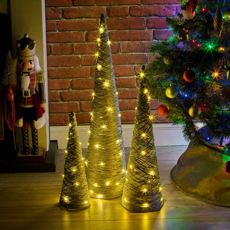 Christmas Decorative Accent, 40cm H x 12cm W x 12cm D, Silver Glitter