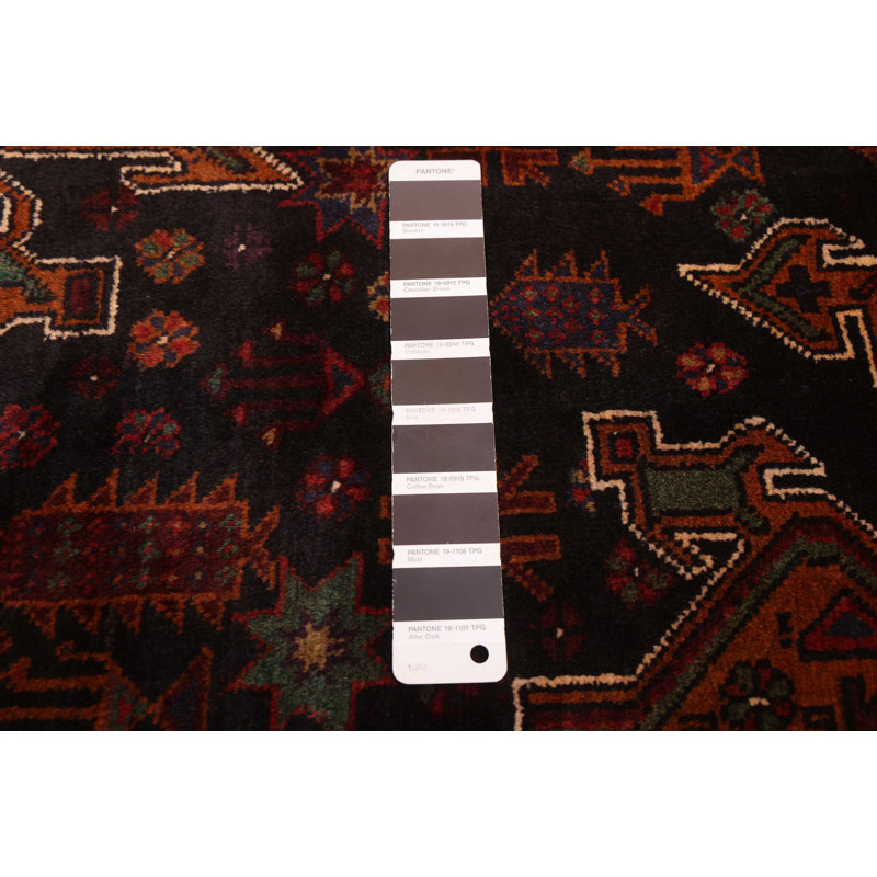 Tapis noir Teimani 4 pi 5 po x 6 pi 2 po
