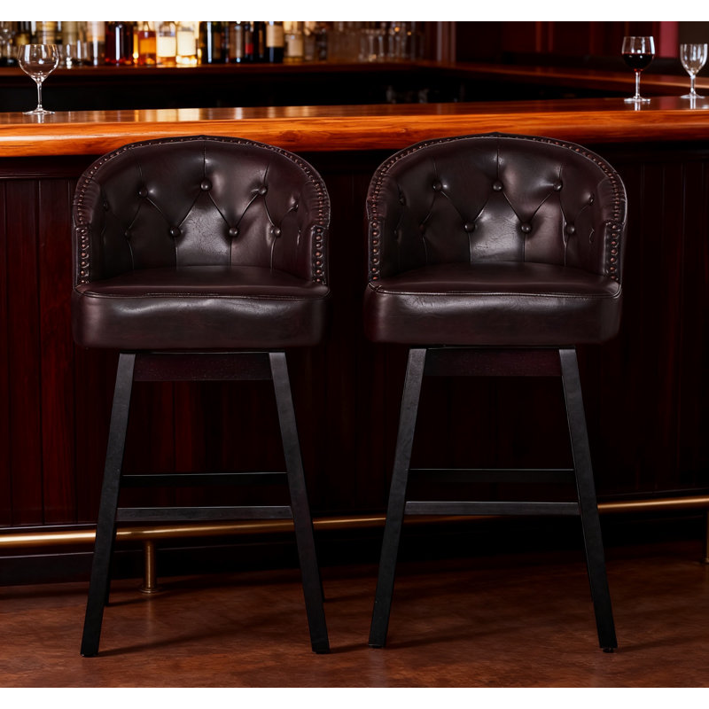 Tabouret de bar pivotant à 360 degrés, ensemble de 2, Brun