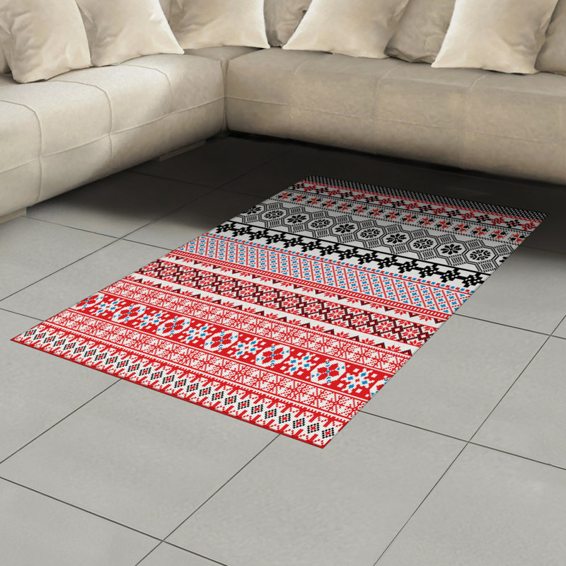 Tapis décoratif rétro en fibres à haute densité, Rectangle— 4 pi x 5 pi 8 po