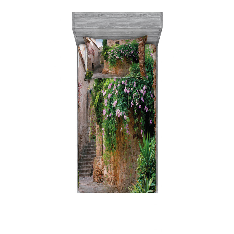 Ensemble de draps de jardin summer, Ensemble de draps pour lit simple avec drap-housse