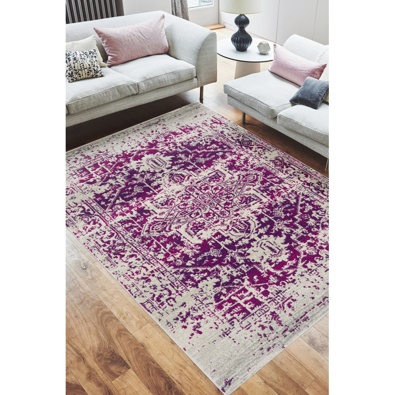Fouke Tufted Purple/Grey Area Rug, Rectangle 200 x 290cm
