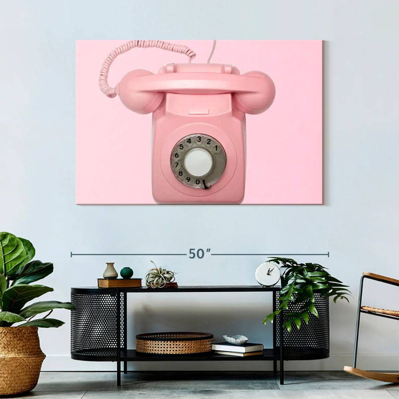 Kerner Pink Rotary Telephone, 32" H x 48" W