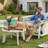 HDPE Round Coffee Table With Slatted Top-1941827055