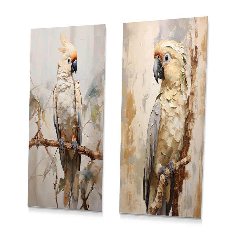 Beige perroquet élégance à plumes - ensemble de salon en métal 3 pièces, H 28 po x l 24 po