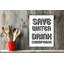 «Save Water Drink Champagne» par Daphne Polselli, reproduction d'art textuel sur toile-25125405-25125409