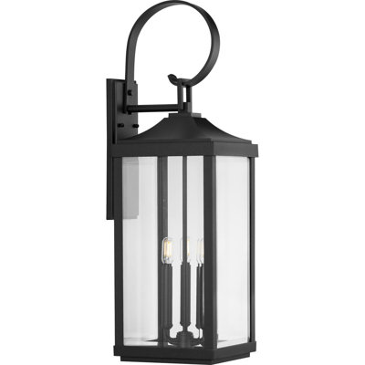 Lanterne murale d'extérieur en aluminium 3 lumières Crawley avec verre biseauté Crawley