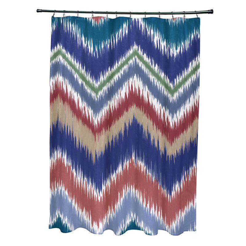 Rideau de douche simple chevron Arlington, Brun / rouille