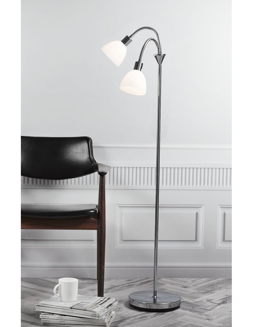 Nordlux Ray Double Floor Lamp - Chrome, Silver - Adjustable Heads - Danish Design - Image 5
