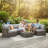 Estes Wicker Fully Assembled 6 - Person Seating Group with Sunbrella Cushions-1111798614