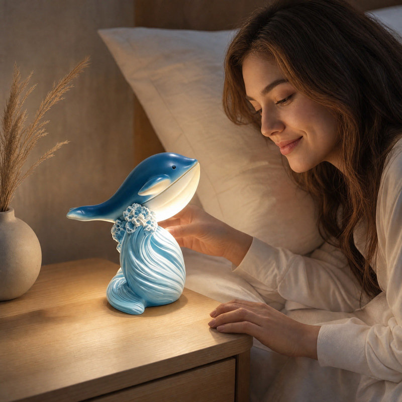 Vague en résine veilleuse Lampe de table à DELUSB