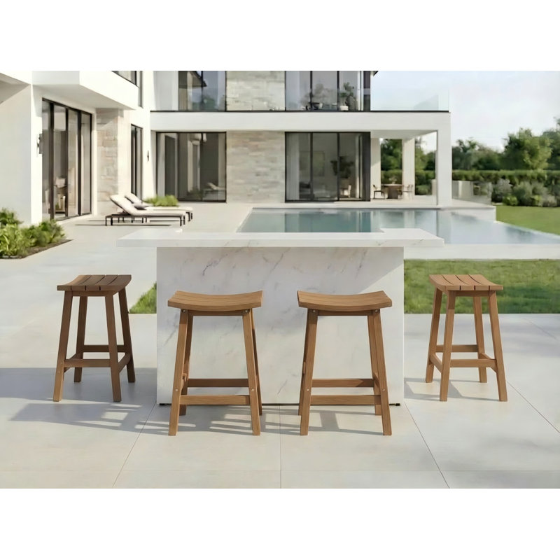 Tabouret de comptoir de cuisine Backless, Teck, 24"